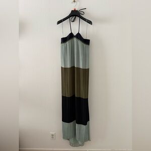 10 Crosby Derek Lam Navy and Olive Colorblock Dress